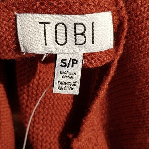 NEW Tobi Tunic Sweater Women’s Small Rust Orange A- line Short Sleeve Knit NWT - Picture 5 of 9